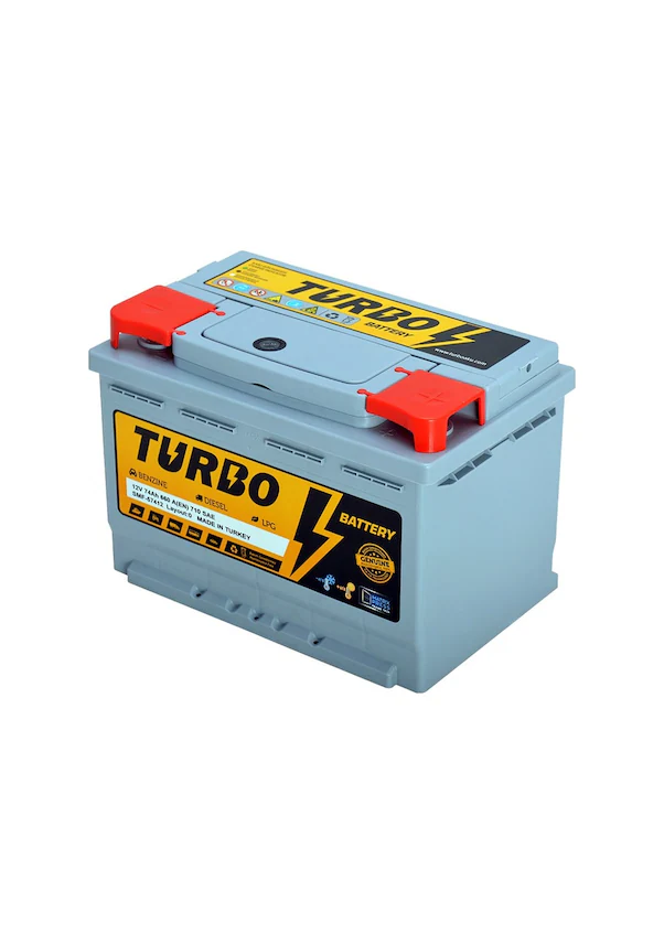 Turbo 12v 74Ah 700A Standart Akü (72Ah Uyumlu)